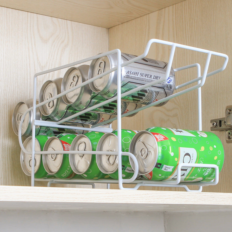 Cans Coke Kitchen Storage Rack – Double-Layer Desktop Organizer