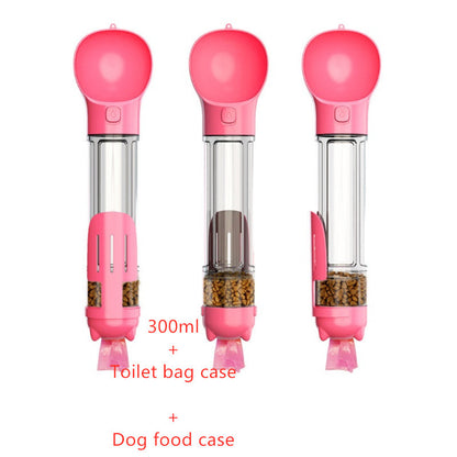 3-in-1 Dog Water Bottle – Feeder, Bowl & Garbage Bag Storage