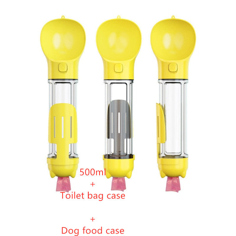 3-in-1 Dog Water Bottle – Feeder, Bowl & Garbage Bag Storage