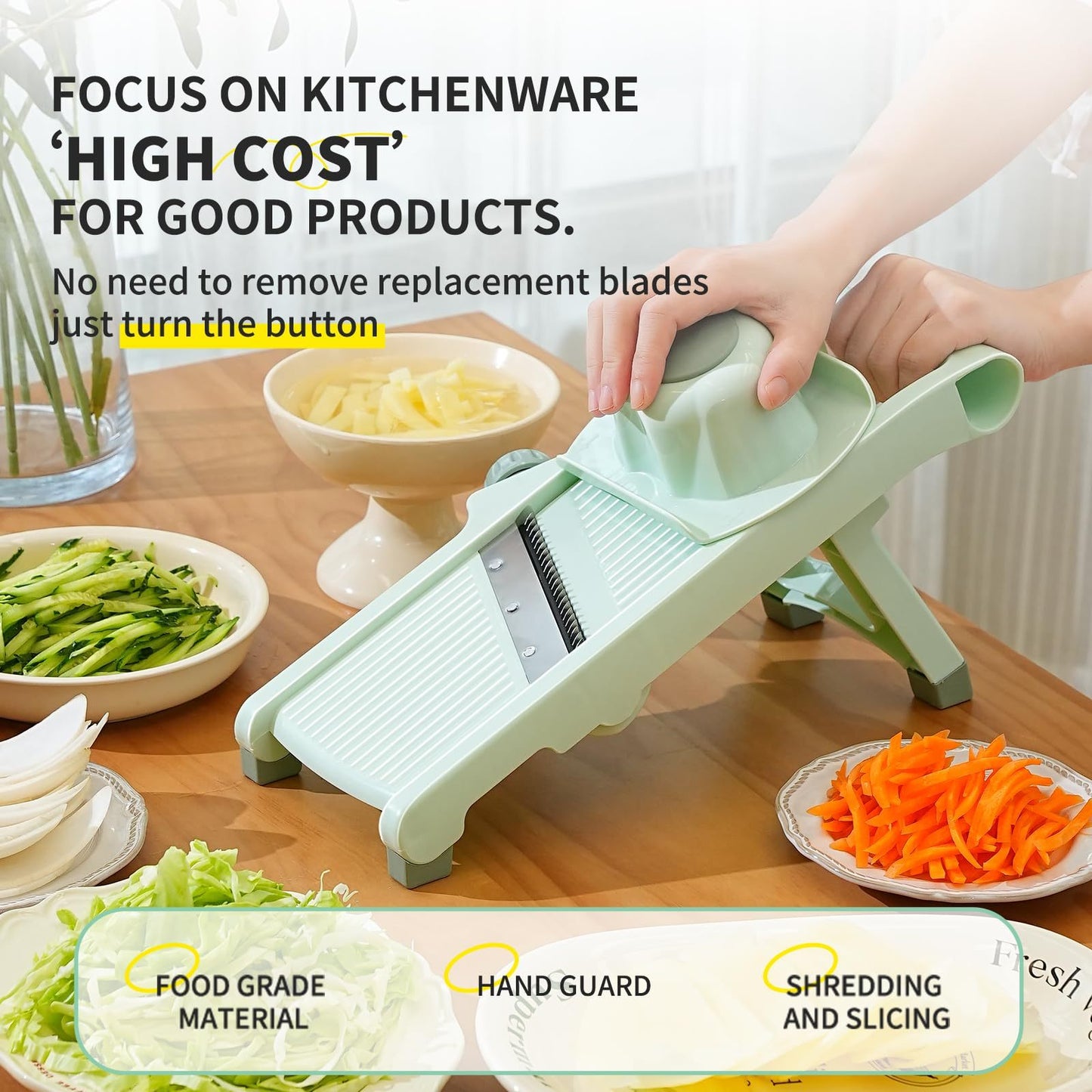 "Multifunctional Vegetable & Fruit Slicer – Slice, Grate, Julienne with Ease"