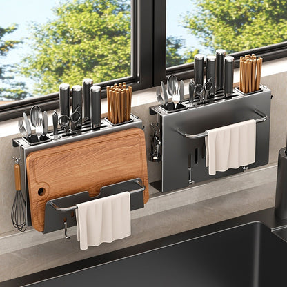 Wall-Mounted Knife Rack – Multi-Functional Kitchen Storage