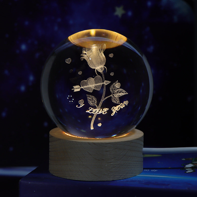 Starry Sky Crystal Sphere Night Lamp