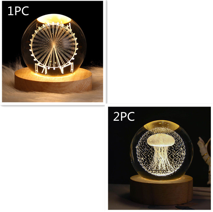 Starry Sky Crystal Sphere Night Lamp